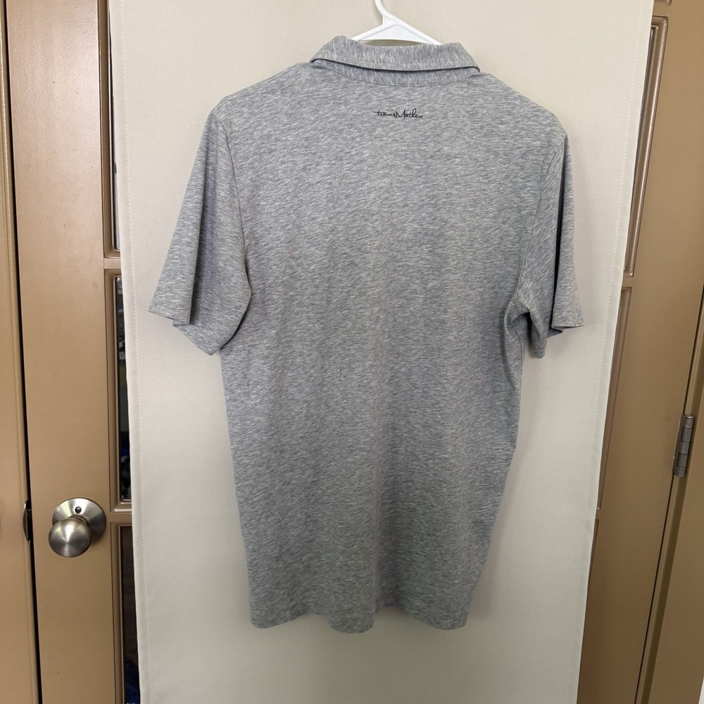 Travis Mathew Men's Medium Grey Camo Short Sleeve Polo Collar Shirt Golf - Picture 4 of 8